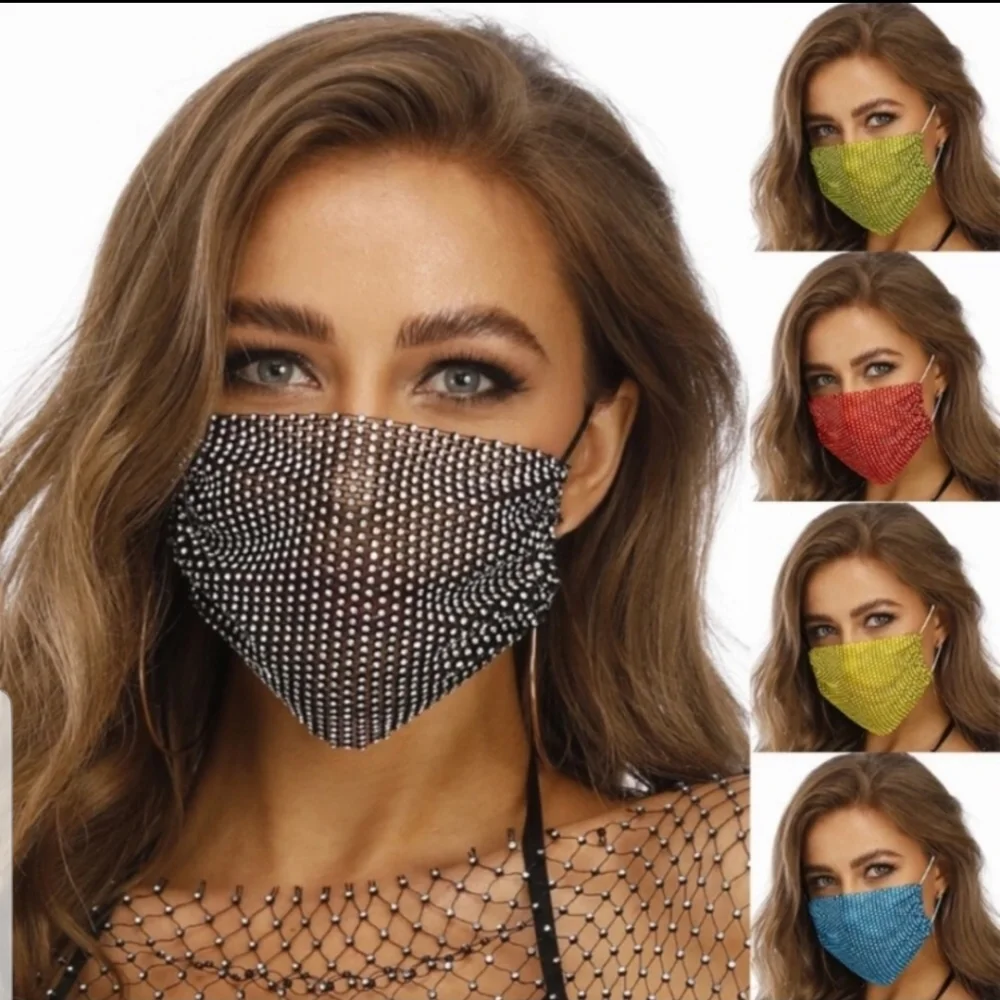 RHINESTONE Green multi decorative MASK